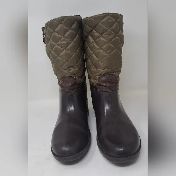 Storm By Cougar Women's Sassy Rain Boots Boot Olive Quilted Buckle Size 9  US - Picture 11 of 14